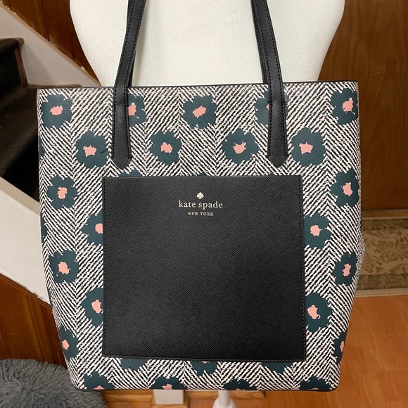 kate spade Handbags - Kate Spade Herringbone Floral Daily Tote Bag